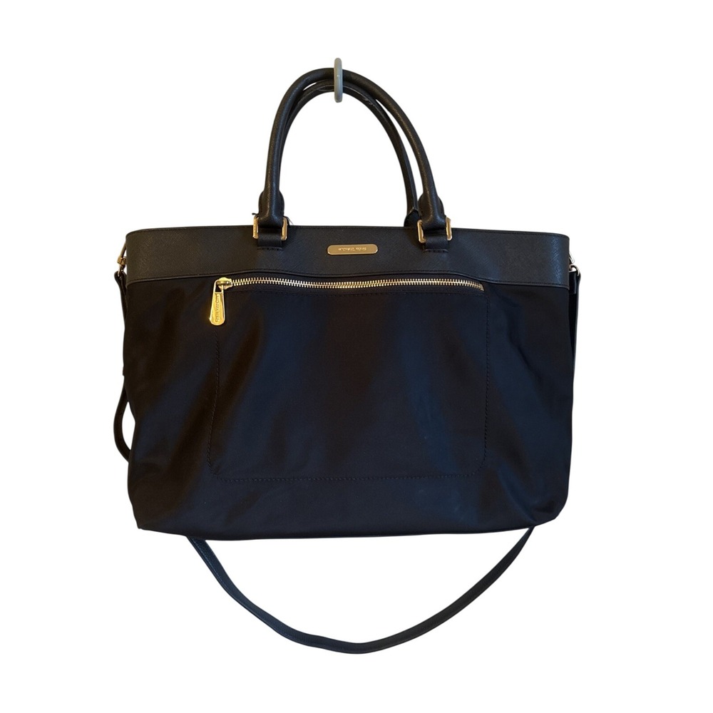 Michael Kors Colgate Large Tote Crossbody With Strap - Black Multi Pocket Zipper